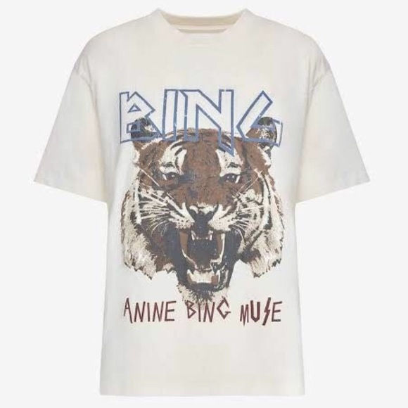 Anine Bing Tops - Anine Bing Tiger Tee - White